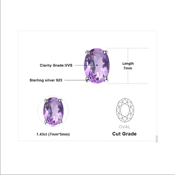2.8ct Genuine Amethyst earrings - Picture 4 of 6